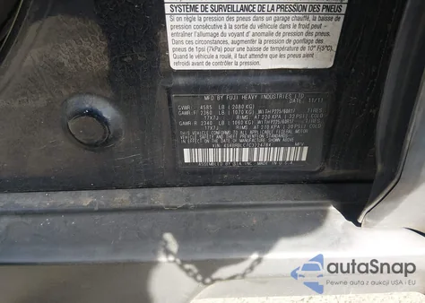 2012 Subaru Outback 2.5I Limited z USA, uszkodzony, nr VIN 4S4BRBLC7C3224784